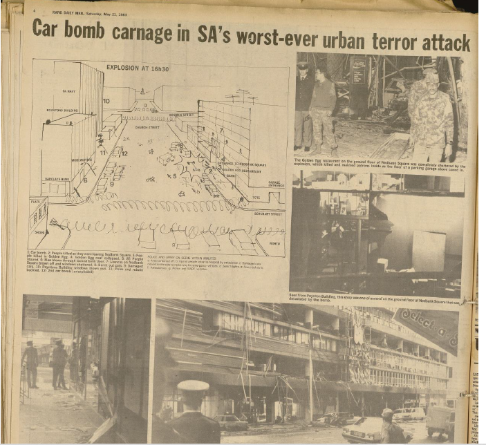 SA Air Force operation, Car bomb carnage in SA's worst-ever urban